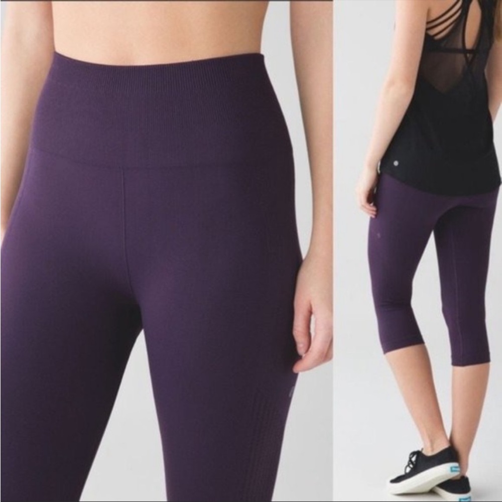Lululemon Flow & Go Cropped Leggings Zinfandel Size 4 - Picture 2 of 8